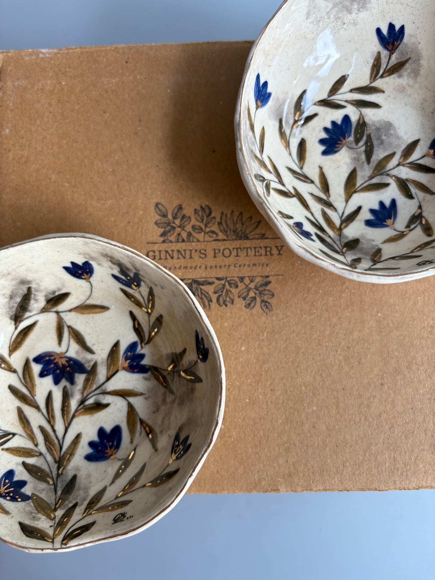 Mughal White and Blue Tapas Bowls - Set of 2
