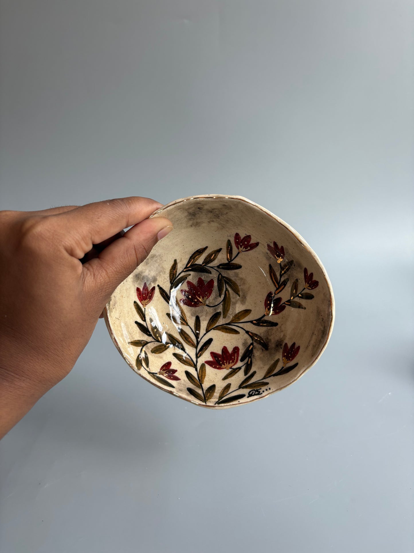 Mughal White and Maroon Tapas Bowls - Set of 2
